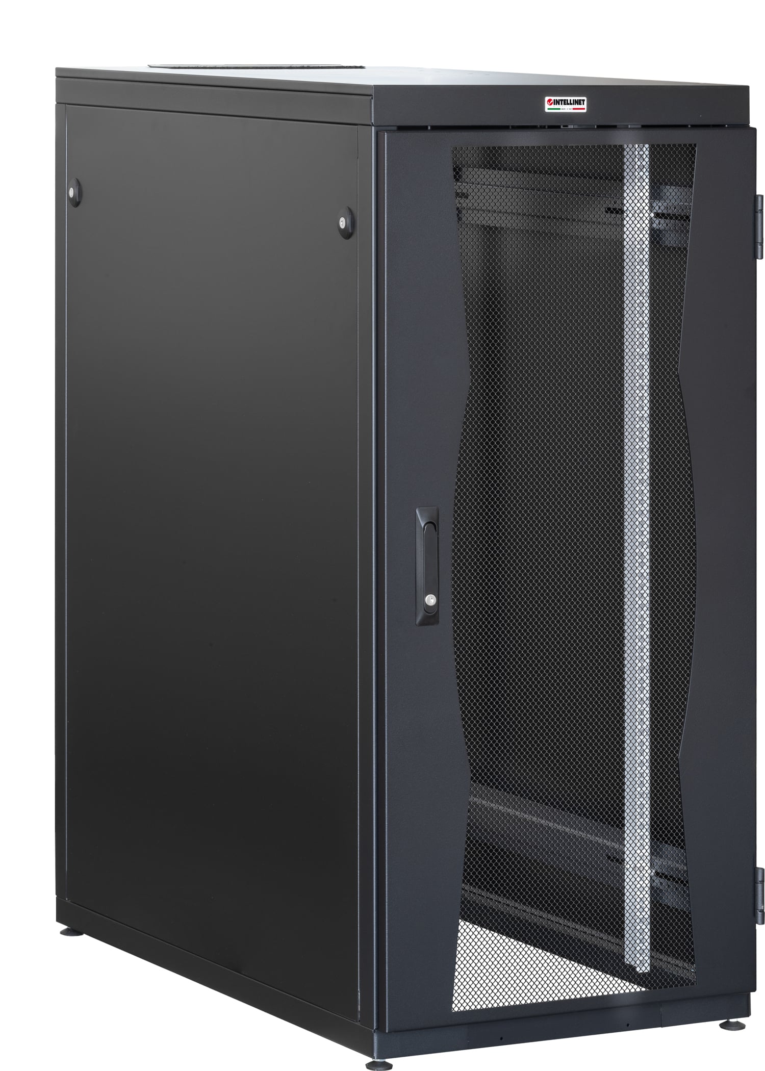 Armadio NetRack 19'' 600x600 27 Unità Nero Porte Grigliate da Assemblare - Immagine 1