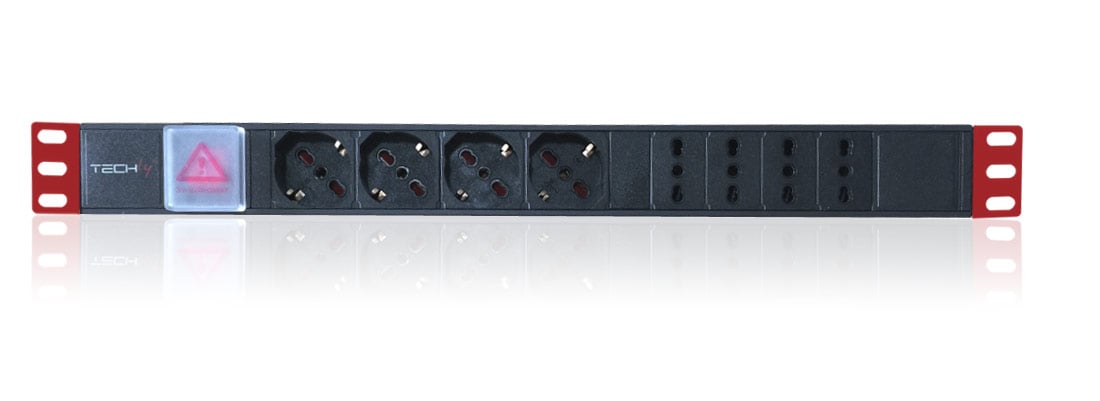 Multipresa 8 Posizioni da Rack 19'' con Interruttore Spina Italiana 1U