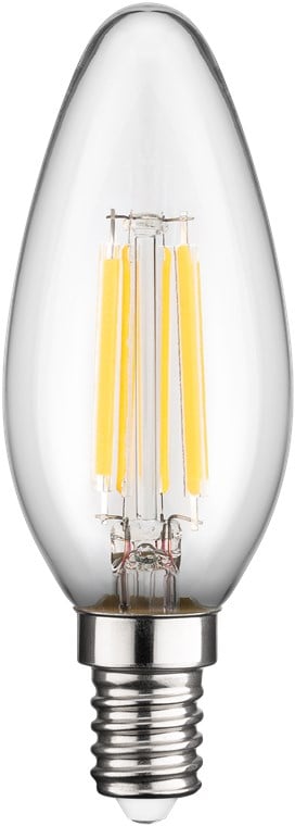 Lampadina LED Candela E14 Bianco Caldo 6W Filamento Classe C - Immagine 1