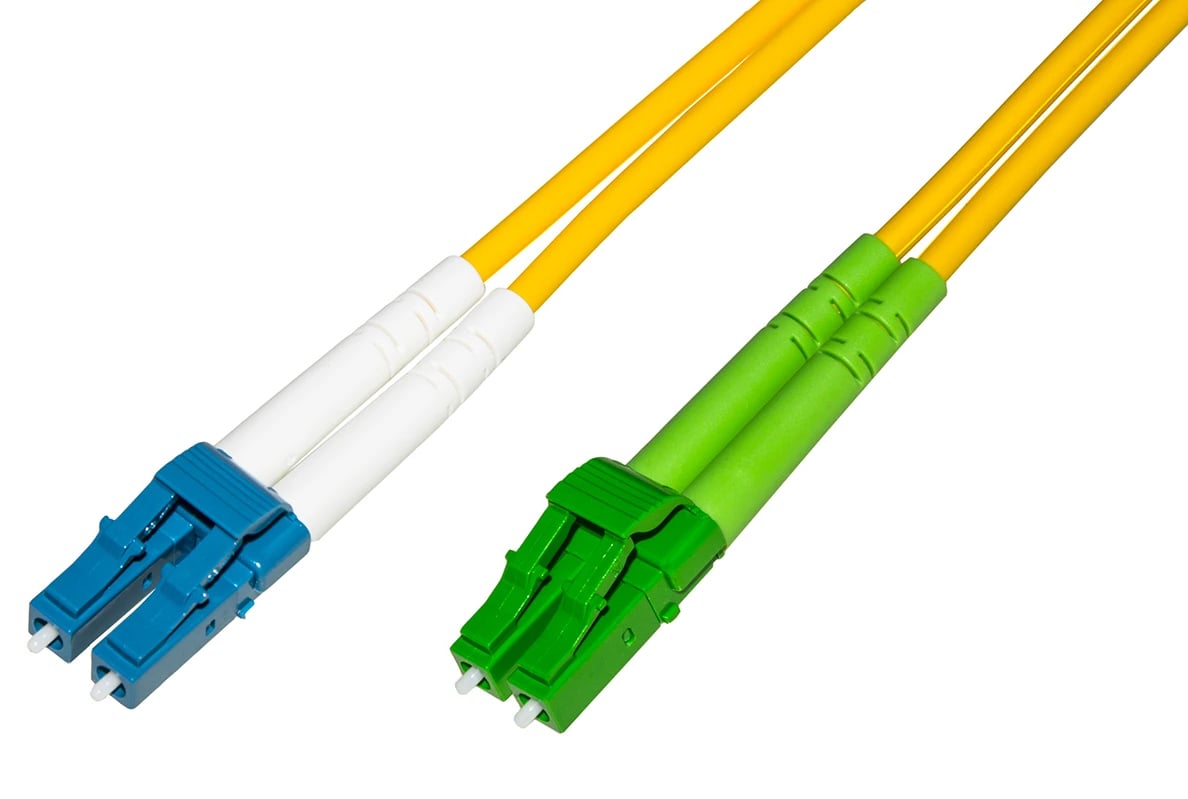 Cavo in Fibra Ottica Monomodale OS2 LC-APC Duplex a LC-UPC Duplex 9/125 G657.A2 1m - Immagine 1