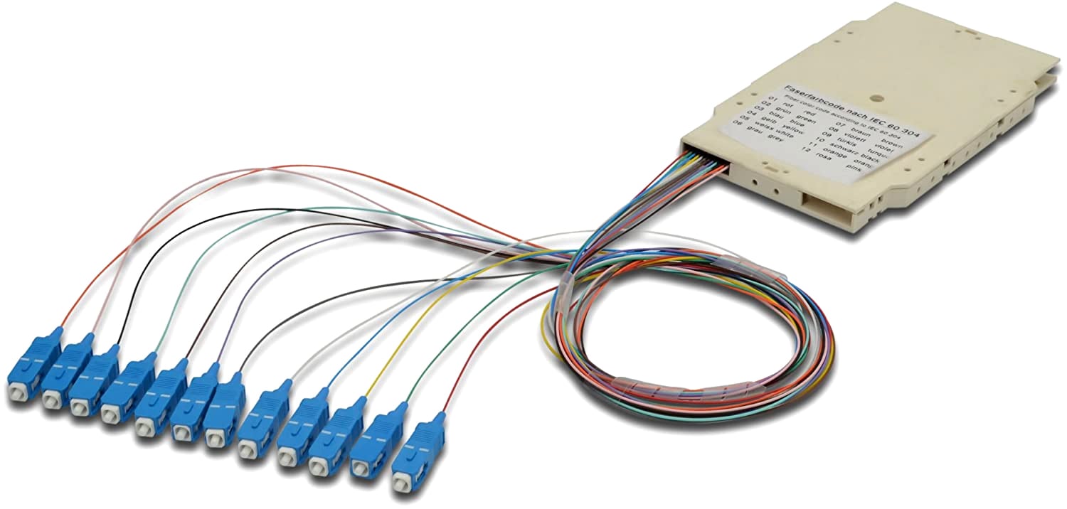 Cassetta di Giunzione Attrezzata con 12 Pigtail Fibra Monomodale OS2 SC/APC 9/125 2m - Immagine 1