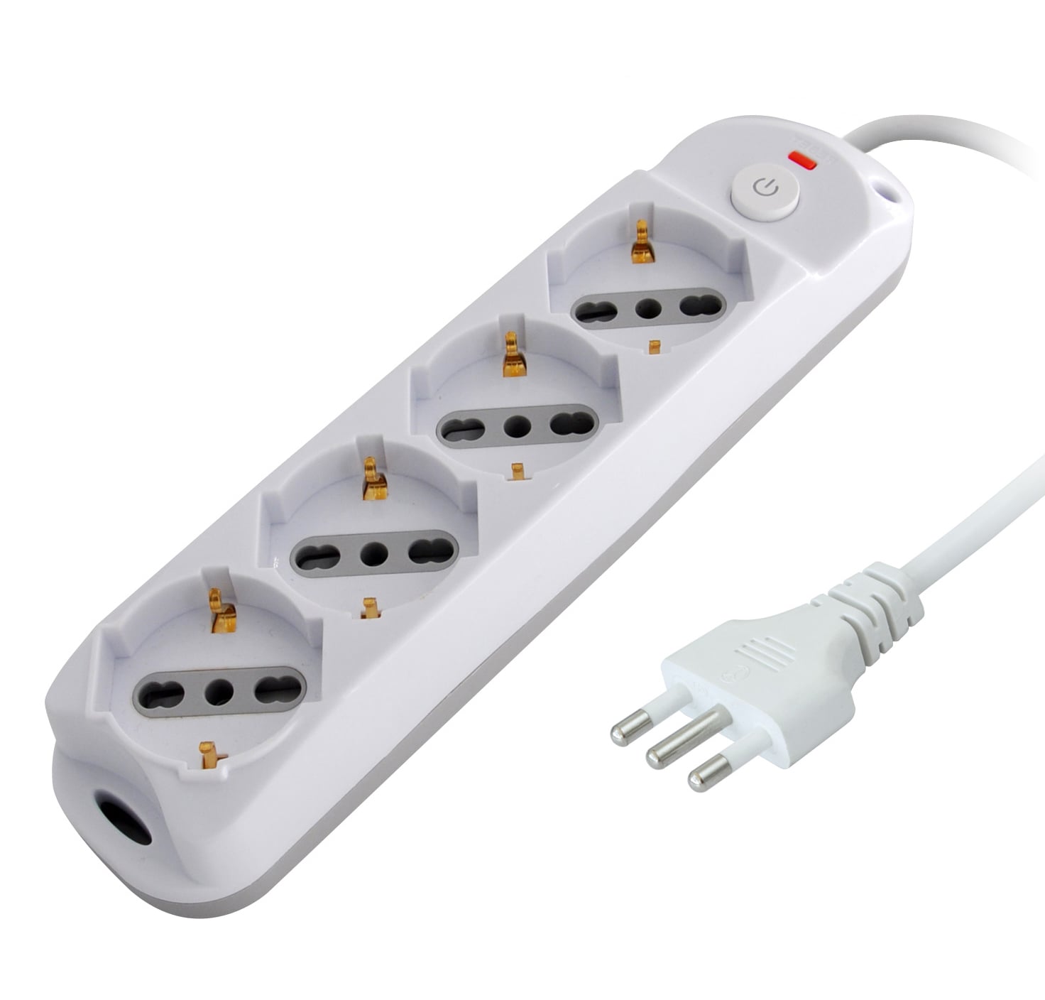 Presa Multipla a 4 Posti Italiana Bipasso/Schuko Spina 16A - Immagine 1