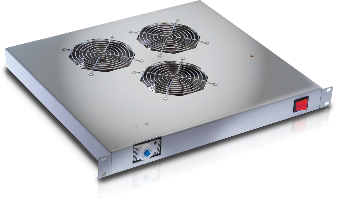 Ventole per Rack 19'' 3 Ventole con Termostato Grigio - Immagine 1