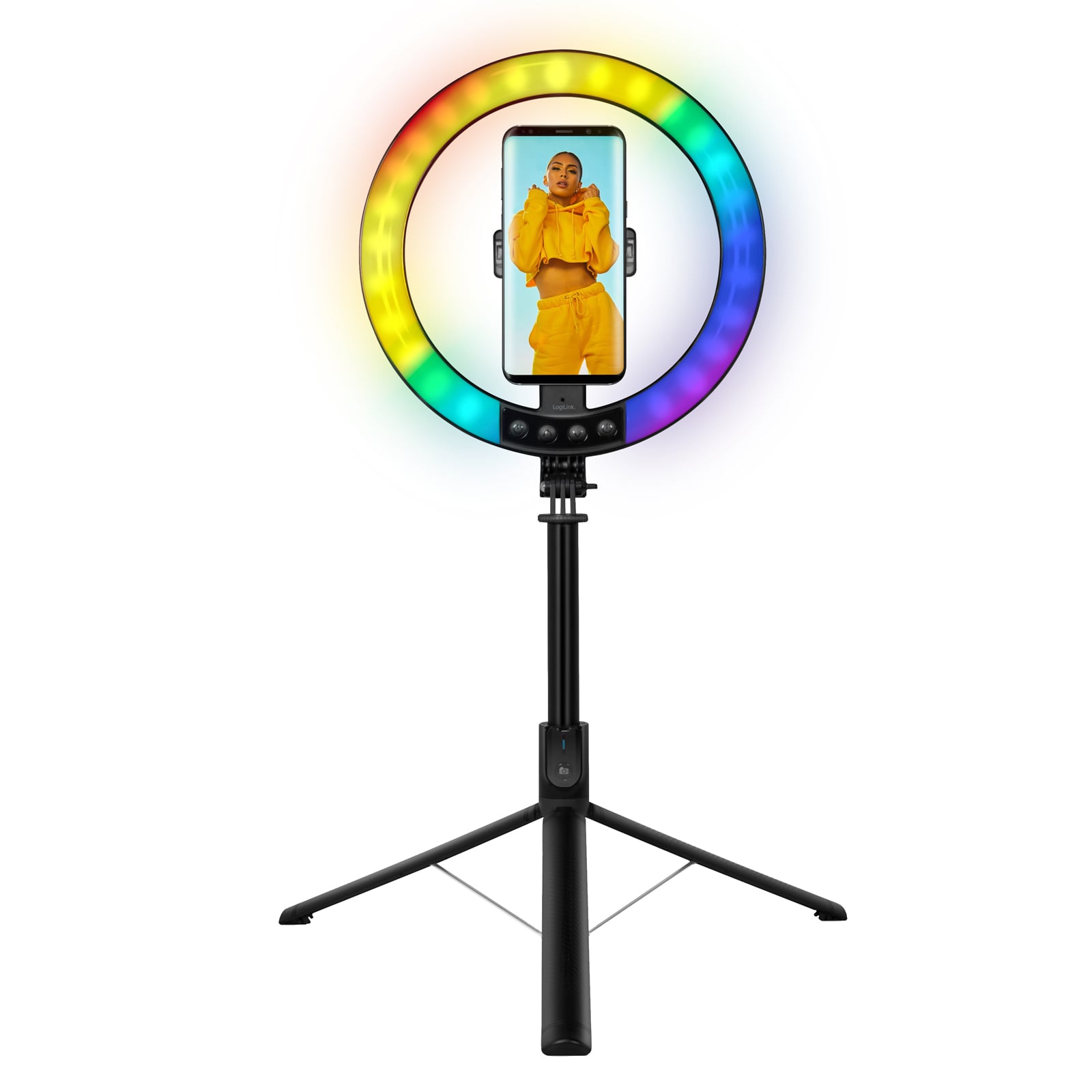 Luce LED 26RGB Anello ø25cm con Treppiede Estensibile Selfie Stick - Immagine 1
