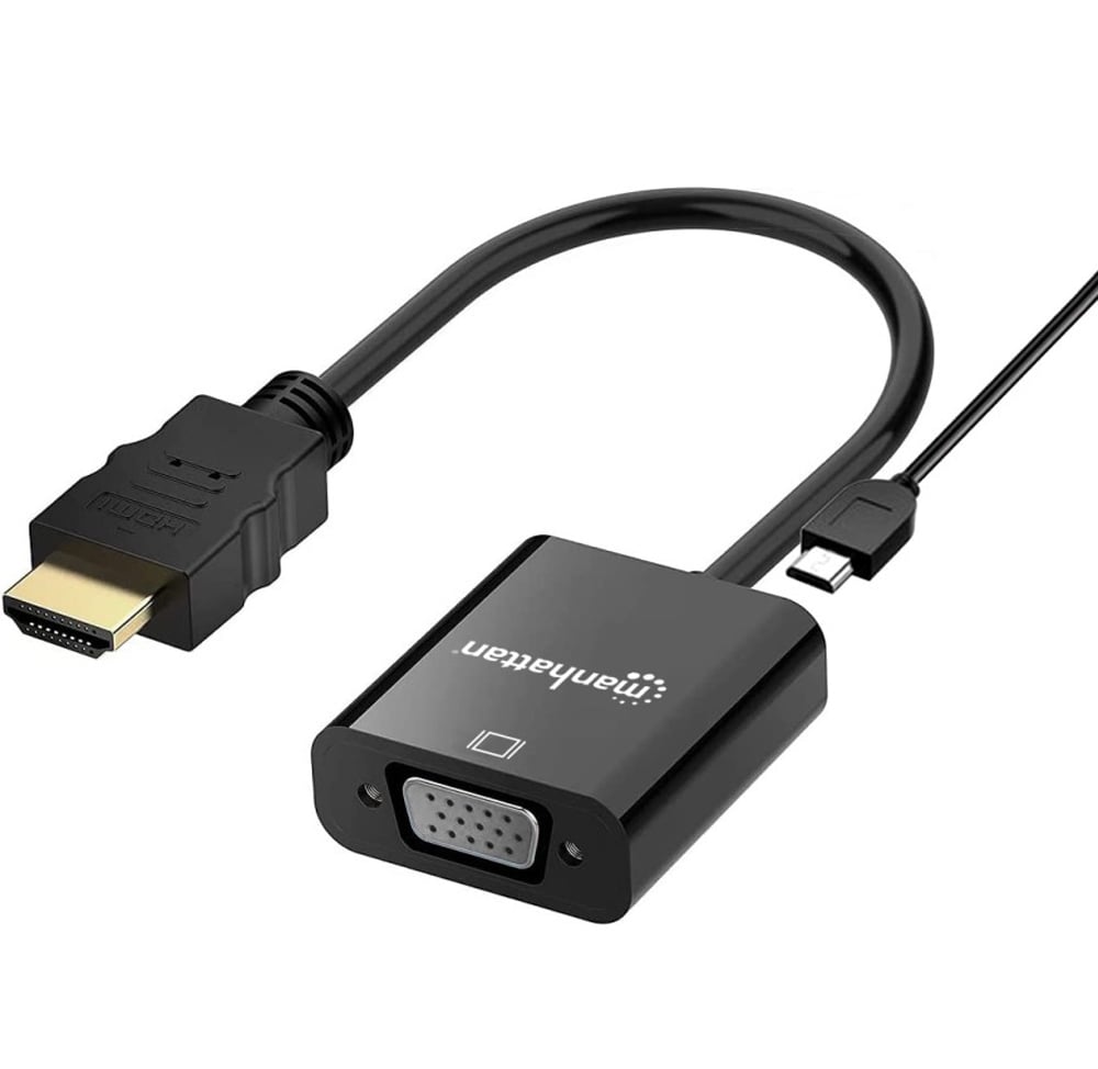 Cavo Convertitore HDMI a VGA con MicroUsb 30cm Nero - Immagine 1