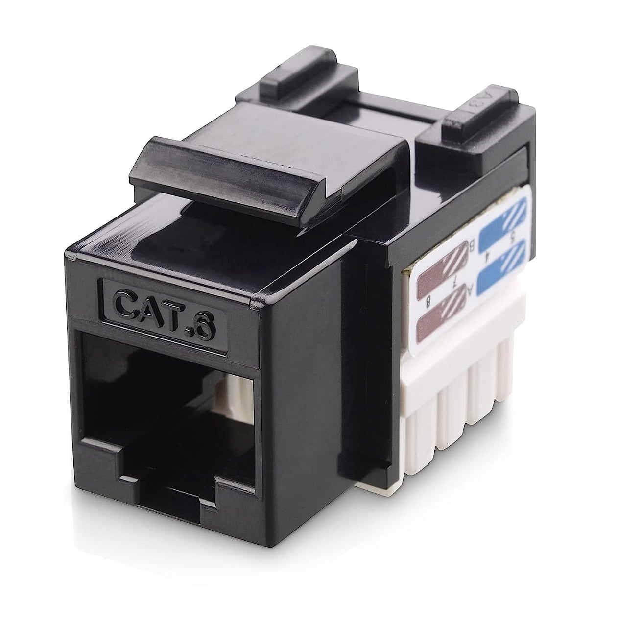 Frutto Keystone RJ45 Cat.6 UTP IDC 90° Nero - Immagine 1