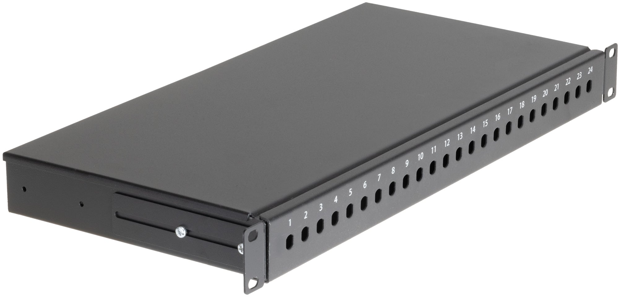 Cassetto Ottico 19'' 24 porte ST Nero Fisso - Immagine 1