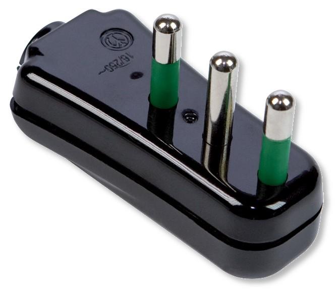 Spina ribassata 2P+T 16A Nero - Immagine 1
