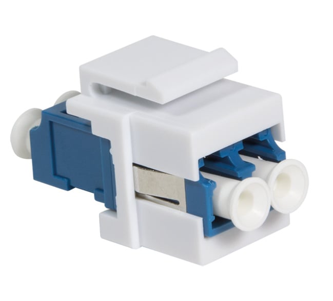 Giunto Fibra LC Duplex Monomodale per Keystone Blu e Bianco - Immagine 1