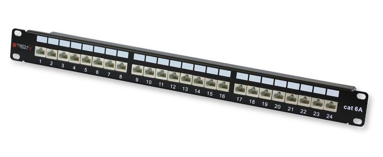 Pannello Patch STP 24 Posti RJ45 cat. 6A Techly