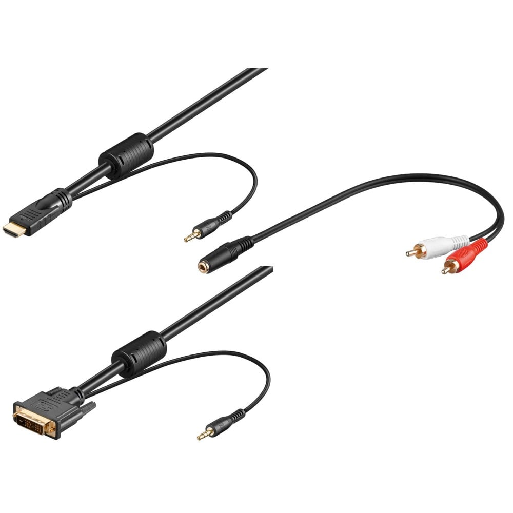 Cavo da HDMI a DVI con Audio 3m + Adattatore jack/RCA - GOOBAY - ICOC HDMI-D-A35-030-1