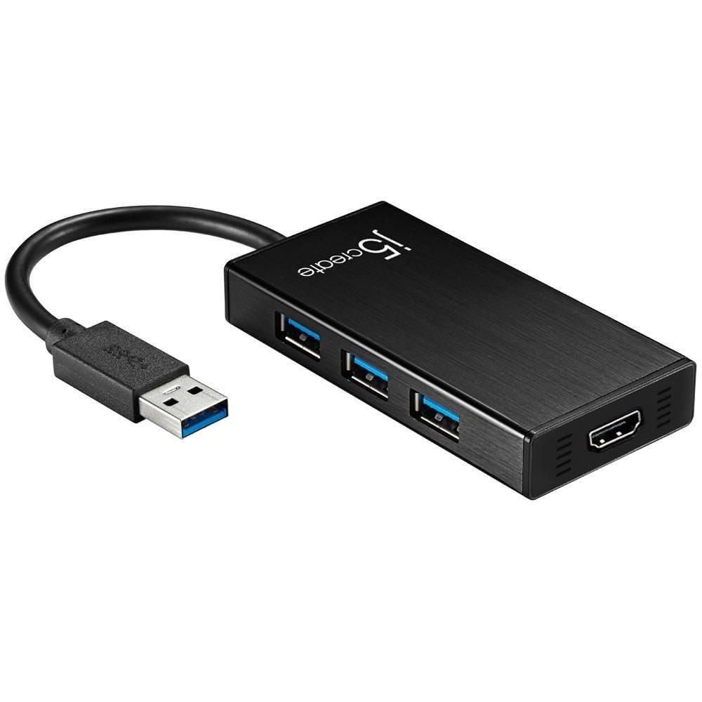 Hub 3 Porte USB 3.0 e HDMI Multi Adattatore con Cavo 14,8cm Nero - J5CREATE - IC-JUH450-1