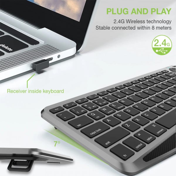 Tastiera Wireless Dual Mode Bluetooth & 2.4G per Smart TV Retroilluminata con Touchpad - Tastiere - Mouse e Tastiere - Computer