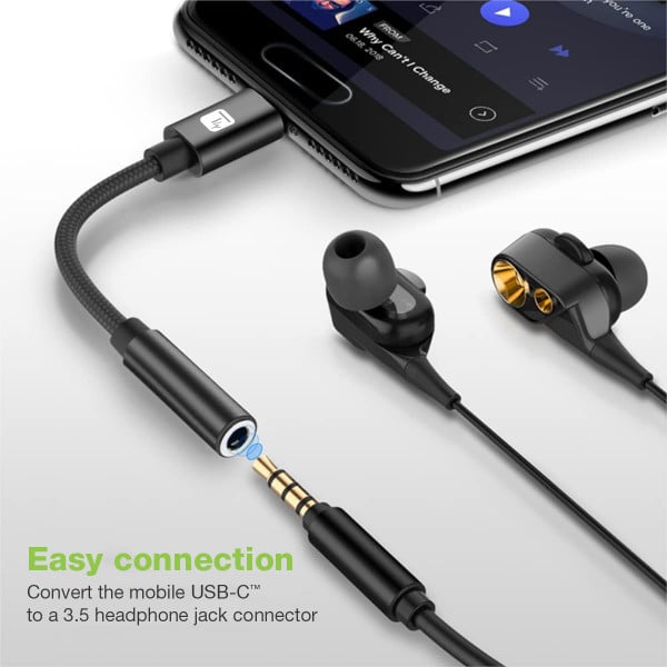 Cavo Adattatore USB-C A 3,5 Mm A 90 Gradi – Convertitore Audio Con Chip DAC, Per Cuffie