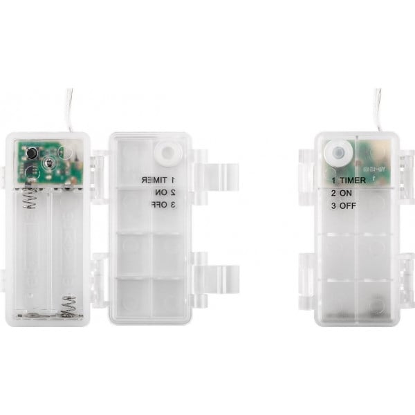 VIKY 2 Luci Di Natale A LED Con Timer, 2 Metri, 20 LED, Filo Di Rame, Bianco Freddo, Batteria, Per Decorazioni Interne