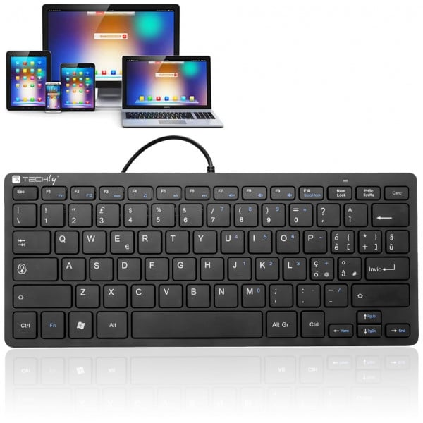Mini Tastiera Wireless 78 Tasti a 2 Canali con Tasti di Scelta Rapida e