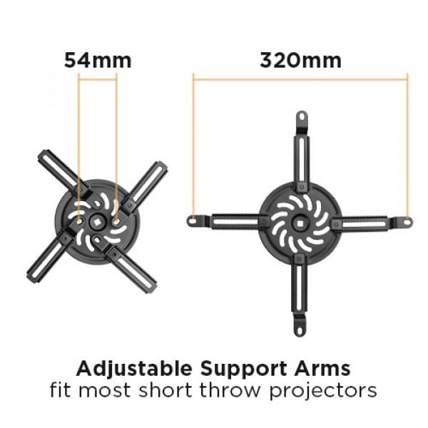 Staffa proiettore da soffitto orientabile, allungabile 29 - 37 cm port