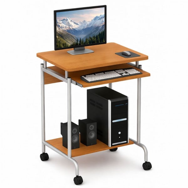 Scrivania Mobile Per Computer Portatile Con Ruote – Regolabile In Altezza Da 69 A 105 Cm – Piano Inclinabile 180° – Carrello Pieghevole Da Casa/Ufficio, Bianco