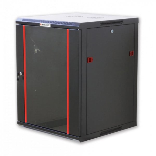 Armadio Rack 19" 12 Unità Da Muro – 620x540x450 Mm, Grigio, Porta In Vetro Temperato, Carico 50kg, Per Reti IT E Telecomunicazioni