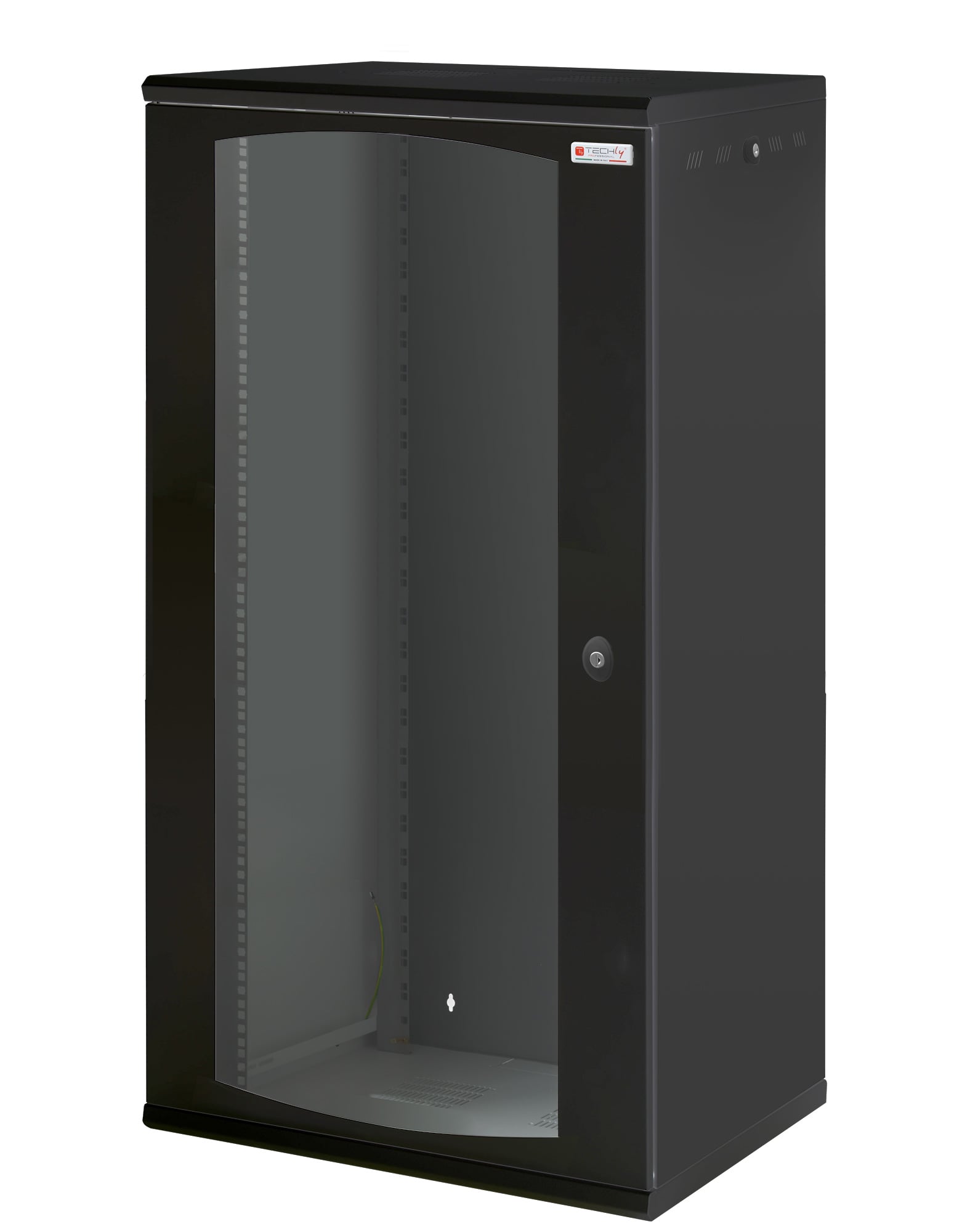 Armadio Rack 19'' a muro 22 unità sezione unica prof. 600mm Nero - Immagine 1