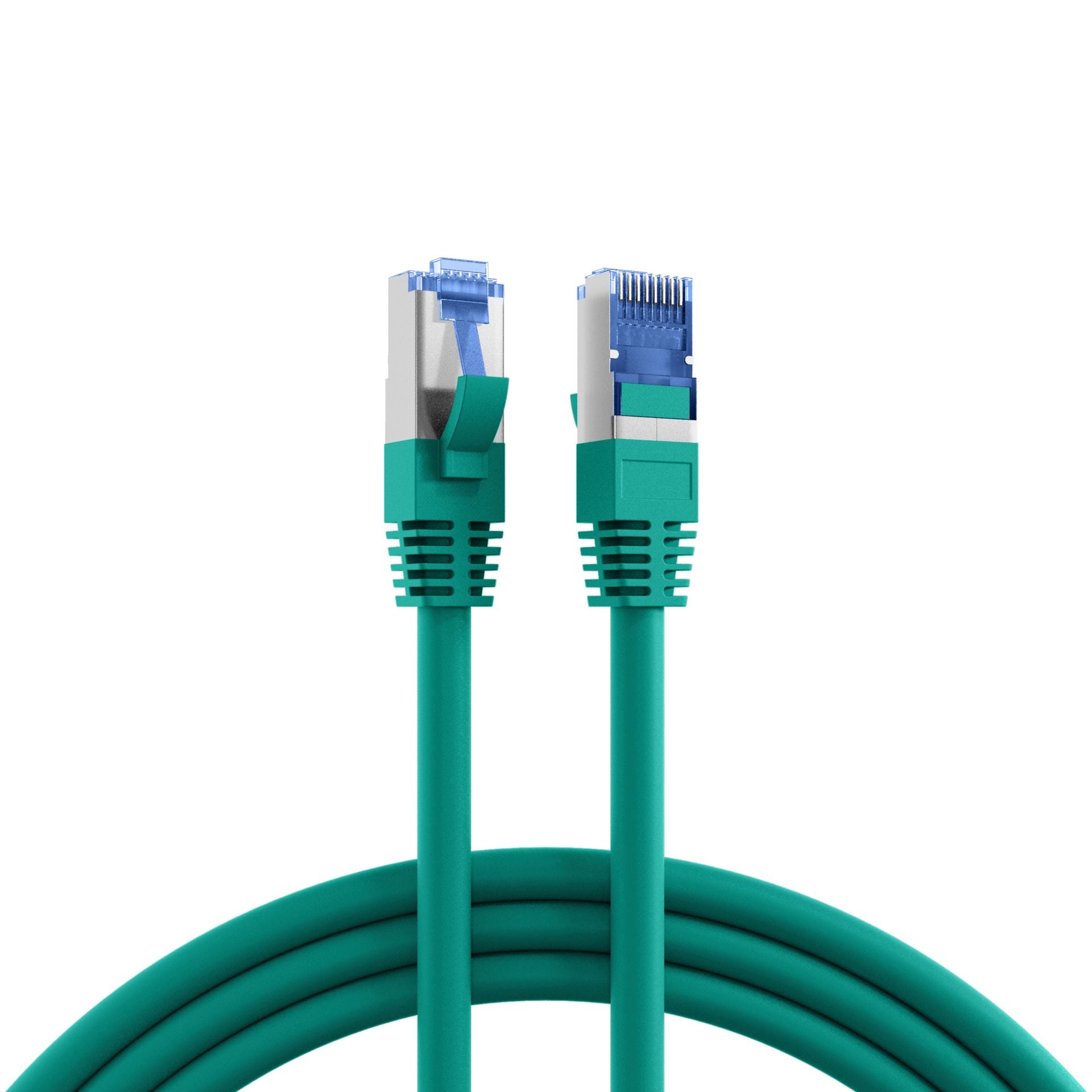 Cavo di Rete Patch in Rame Cat.6A S/FTP TPE Cat.7 Ultraflex Verde 0,15m - Immagine 1