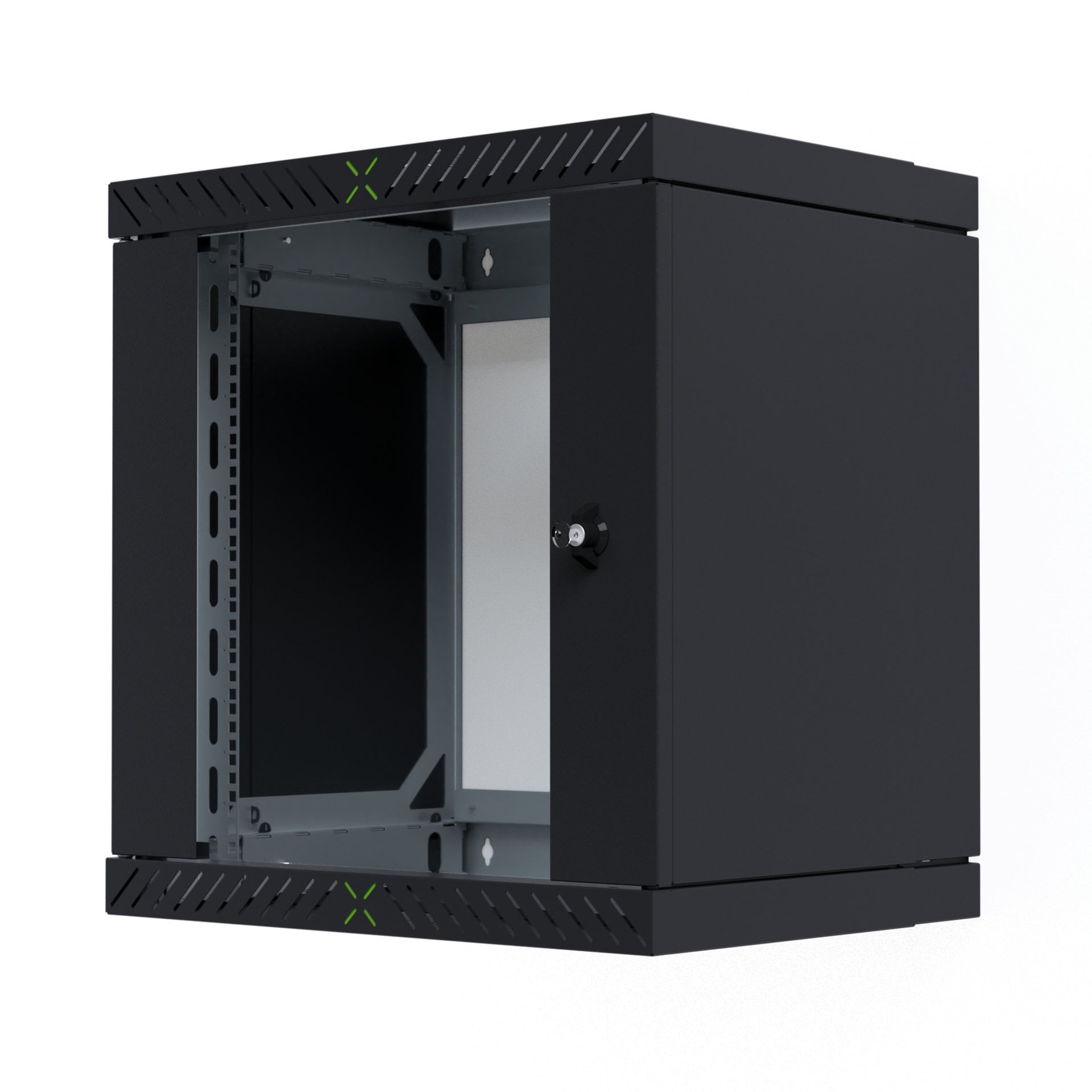 Armadio Rack 19'' a Muro 12U da Assemblare Profondità 400-600 mm Nero