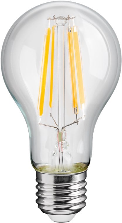 Lampadina LED E27 Bianco Caldo 11W Trasparente con Filamento, Classe D - Immagine 1