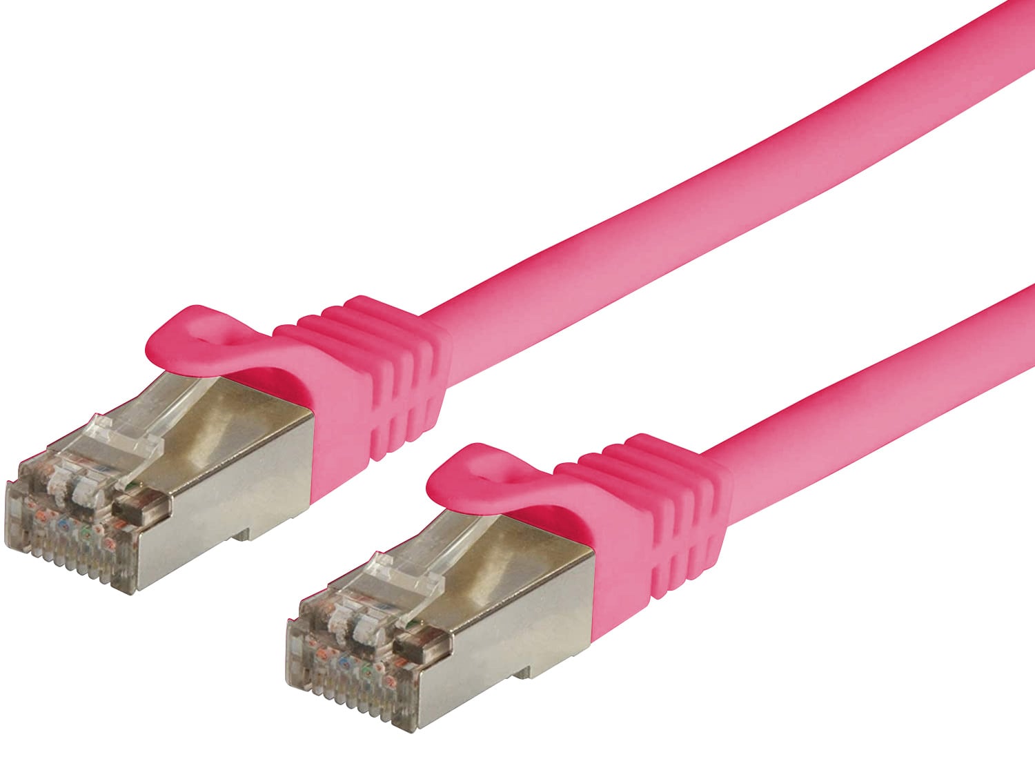 Cavo di rete Patch in CCA Schermato Cat. 6 Rosa F/UTP 1 m Bulk - Immagine 1