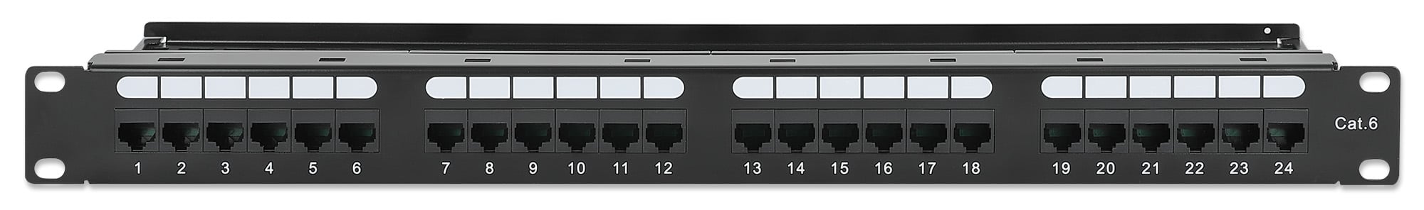 Pannello Patch UTP 24 Posti RJ45 Cat.6 con Barra Gestione Cavi - Immagine 1