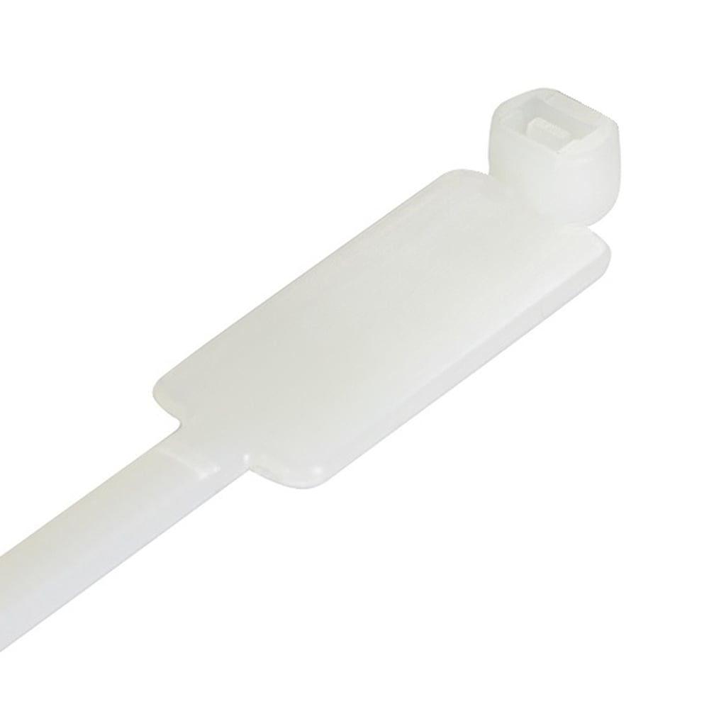 Fascette Fermacavi 200x4,8mm con Targhetta 13x28mm 100 pz Bianco - Immagine 1