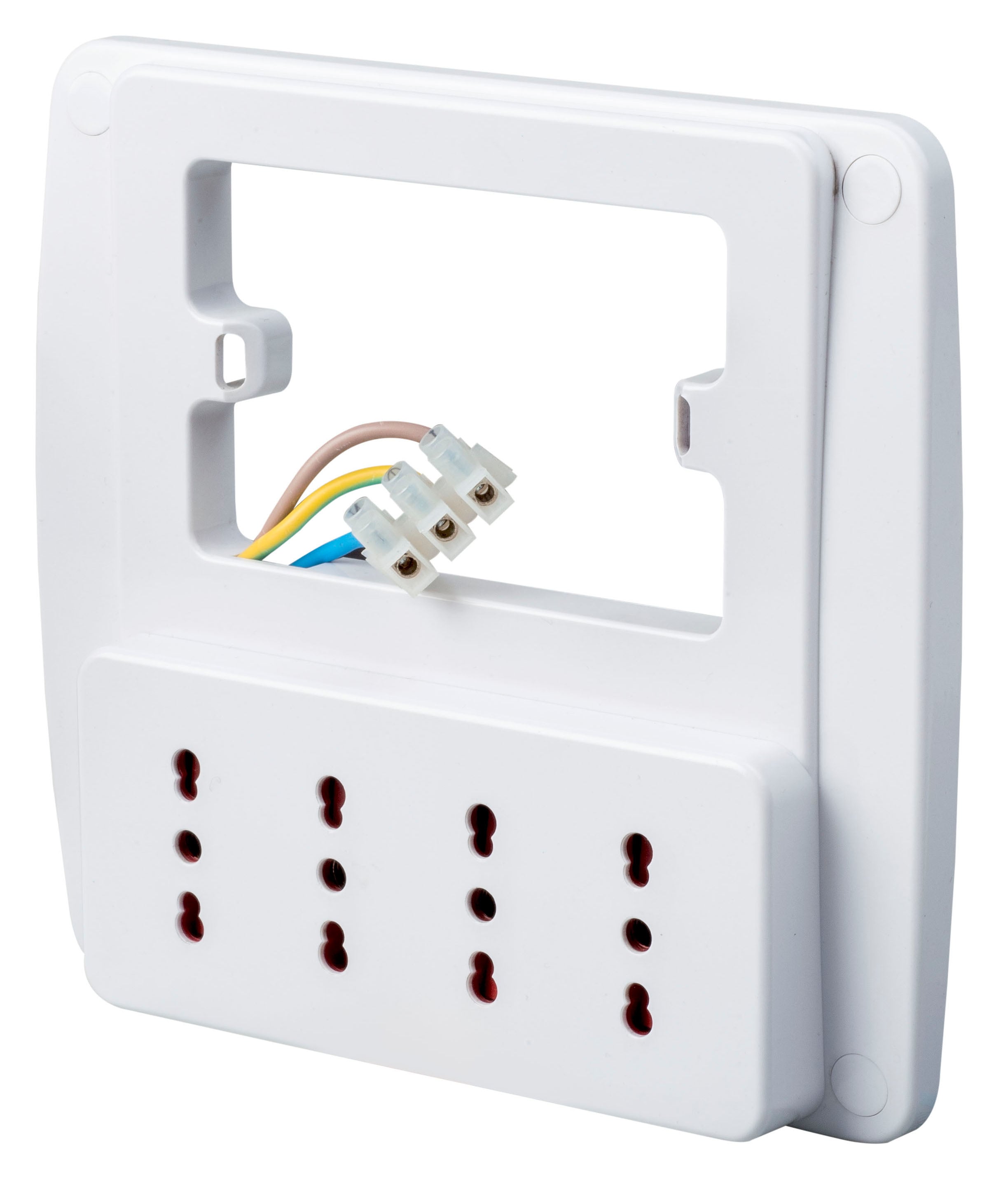 Multipresa da Parete 4 Posti Presa Italiana Bianco - Immagine 1