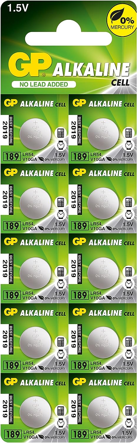 Blister 10 Batterie Alcaline Specialistiche a Bottone LR54 - Immagine 1