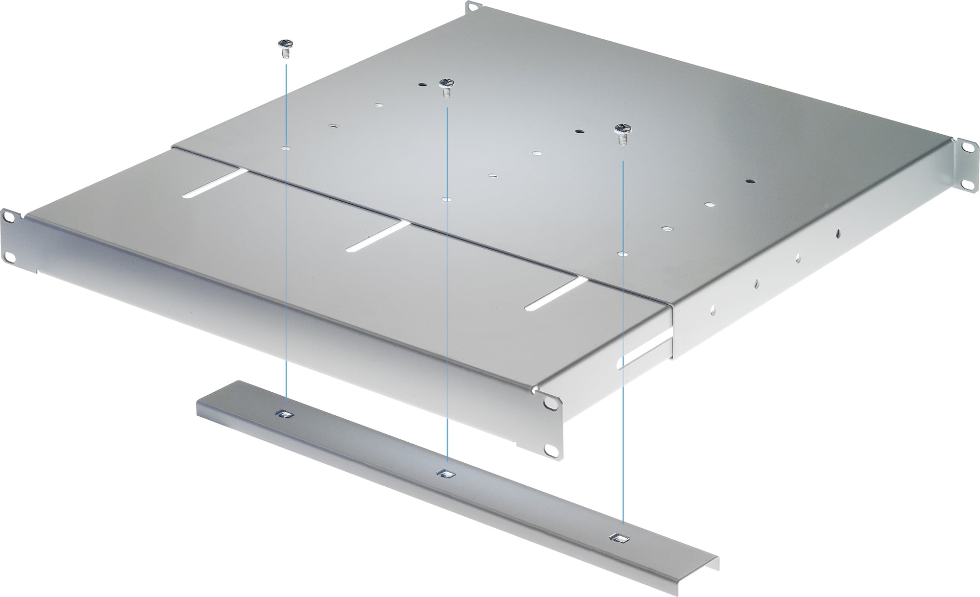 Mensola estensibile per Rack 19'' 1U Grigio 4 punti - Immagine 1