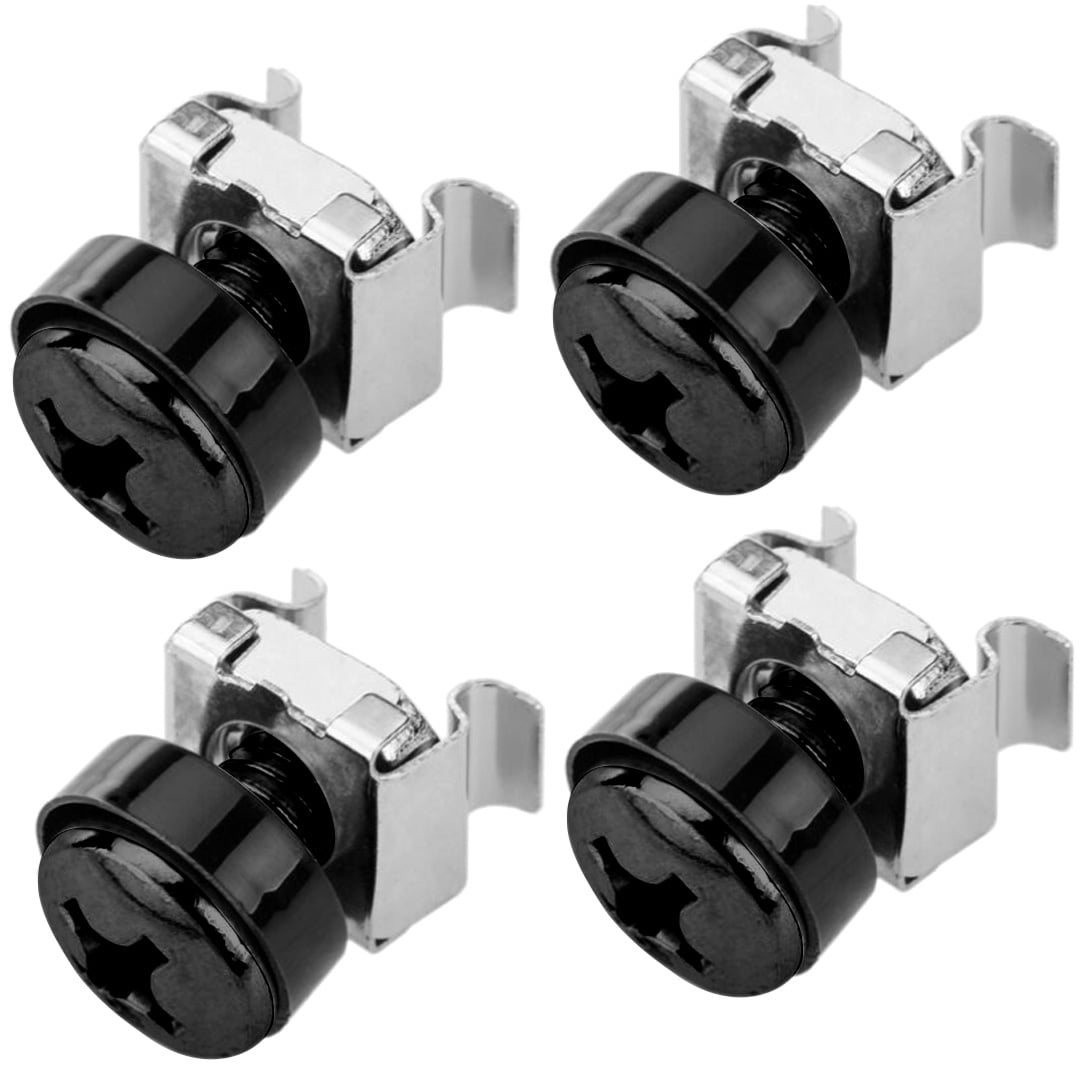 Kit Set 4 Viti 4 Dadi e 4 Rondelle per Montaggio Rack Nero - Immagine 1
