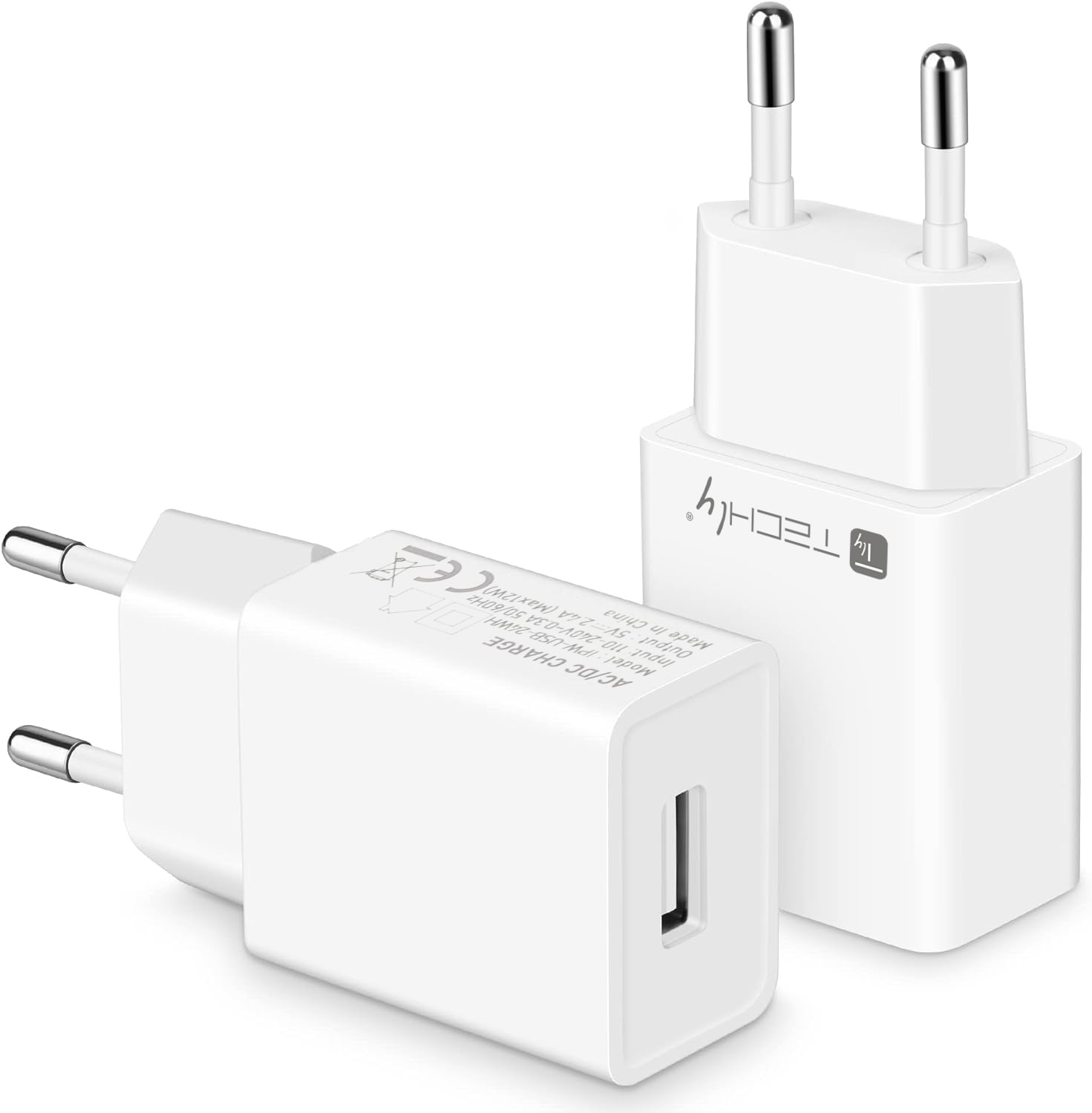 Caricatore Alimentatore USB-A da Muro 5V 2.4A per Smartphone o Tablet - Immagine 1
