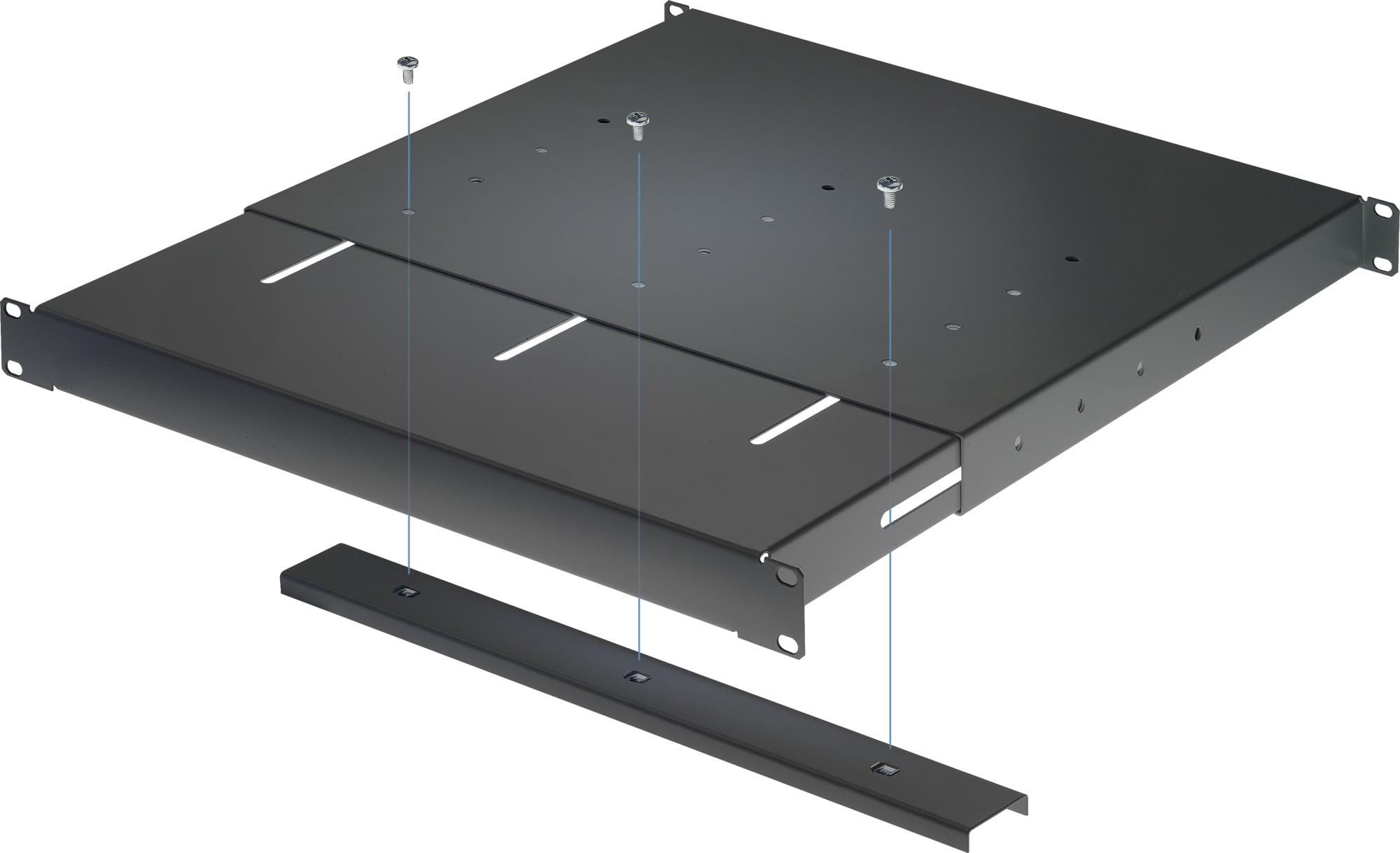 Mensola estensibile per Rack 19'' 1U Nero 4 punti - Immagine 1
