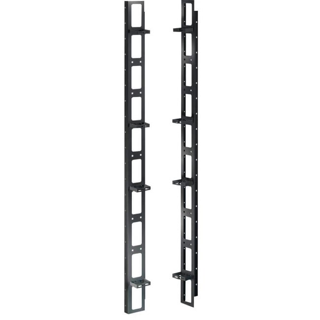 Coppia Canala Gestione Cavi Verticale 42U Nero - Immagine 1